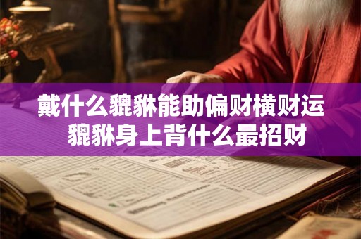 戴什么貔貅能助偏财横财运 貔貅身上背什么最招财 戴什么貔貅能助偏财横财运 貔貅身上背什么最招财