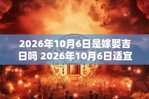 2026年10月6日是嫁娶吉日吗 2026年10月6日适宜婚嫁吗 2026年10月6日是嫁娶吉日吗 2026年10月6日适宜婚嫁吗