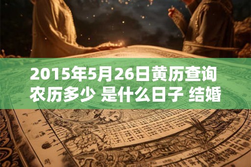 2015年5月26日黄历查询 农历多少 是什么日子 结婚吉时 2015年5月26日黄历查询 农历多少 是什么日子 结婚吉时