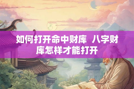 如何打开命中财库 八字财库怎样才能打开 如何打开命中财库 八字财库怎样才能打开