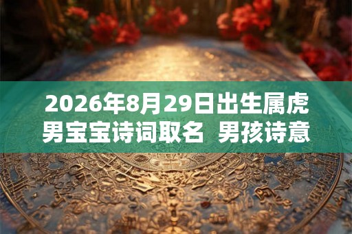2026年8月29日出生属虎男宝宝诗词取名  男孩诗意好听的名字