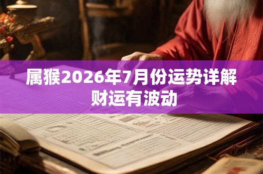 属猴2026年7月份运势详解 财运有波动 属猴2026年7月份运势详解 财运有波动