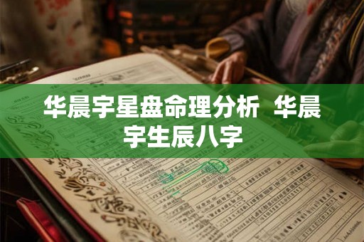华晨宇星盘命理分析  华晨宇生辰八字