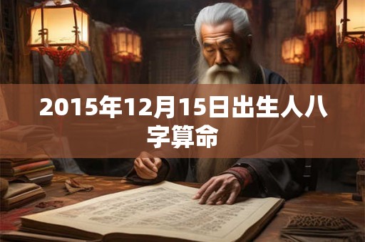 2015年12月15日出生人八字算命