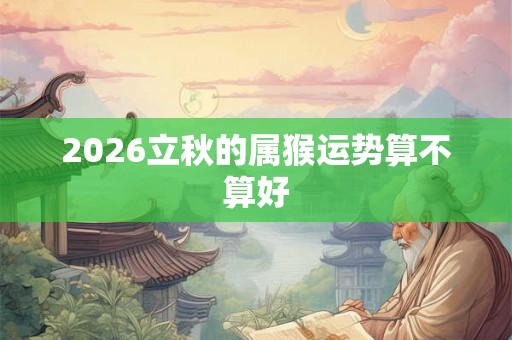 2026立秋的属猴运势算不算好