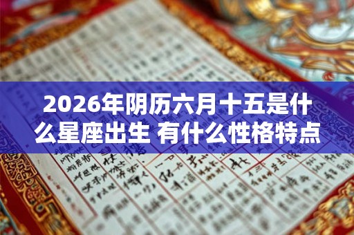 2026年阴历六月十五是什么星座出生 有什么性格特点 2026年阴历六月十五是什么星座出生 有什么性格特点
