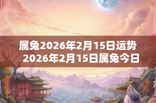 属兔2026年2月15日运势  2026年2月15日属兔今日运势