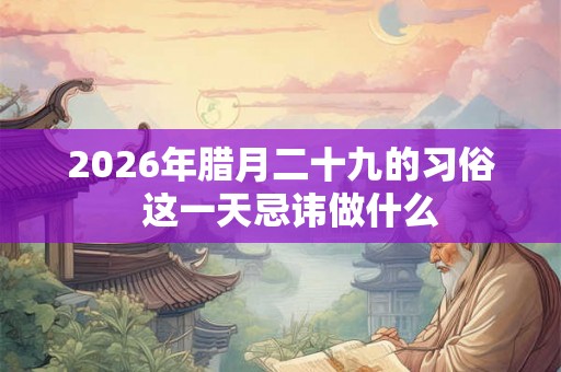 2026年腊月二十九的习俗  这一天忌讳做什么