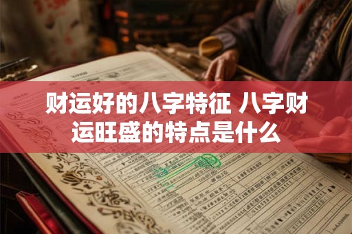 财运好的八字特征 八字财运旺盛的特点是什么 财运好的八字特征 八字财运旺盛的特点是什么