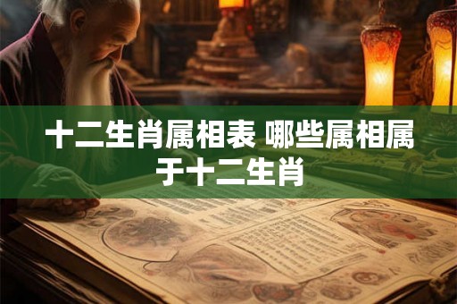 十二生肖属相表 哪些属相属于十二生肖