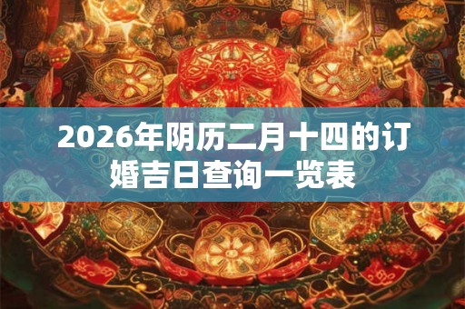 2026年阴历二月十四的订婚吉日查询一览表