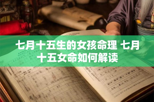 七月十五生的女孩命理 七月十五女命如何解读