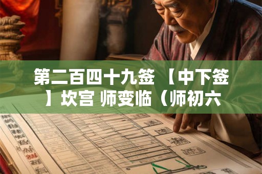 第二百四十九签 【中下签】坎宫 师变临（师初六
