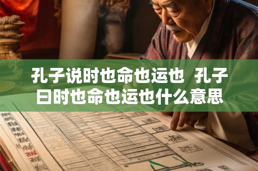 孔子说时也命也运也  孔子曰时也命也运也什么意思