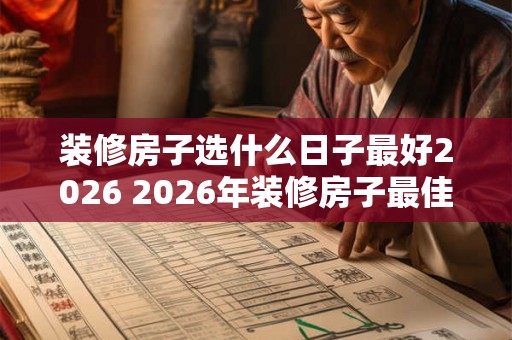 装修房子选什么日子最好2026 2026年装修房子最佳日子