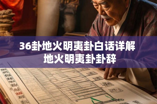 36卦地火明夷卦白话详解  地火明夷卦卦辞