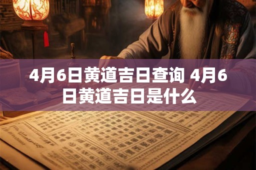 4月6日黄道吉日查询 4月6日黄道吉日是什么