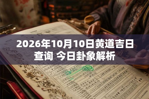 2026年10月10日黄道吉日查询 今日卦象解析 2026年10月10日黄道吉日查询 今日卦象解析
