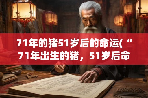 71年的猪51岁后的命运(“71年出生的猪，51岁后命运如何？”)
