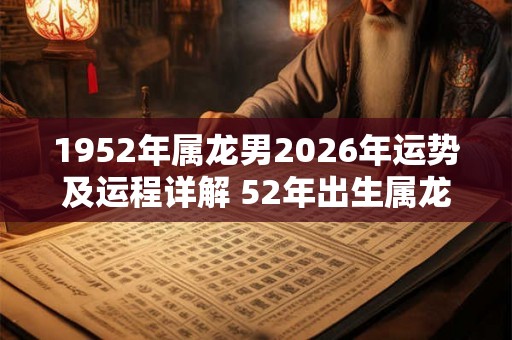 1952年属龙男2026年运势及运程详解 52年出生属龙人2026全年每月运势男性 1952年属龙男2026年运势及运程详解 52年出生属龙人2026全年每月运势男性