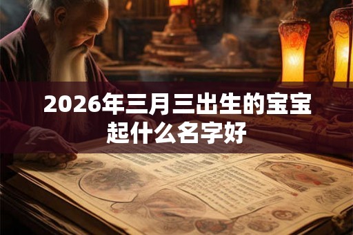 2026年三月三出生的宝宝起什么名字好
