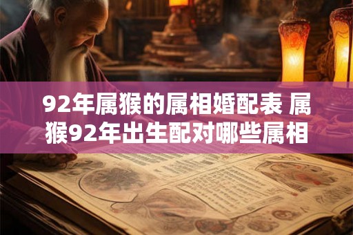 92年属猴的属相婚配表 属猴92年出生配对哪些属相