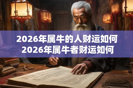 2026年属牛的人财运如何 2026年属牛者财运如何