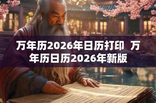 万年历2026年日历打印  万年历日历2026年新版
