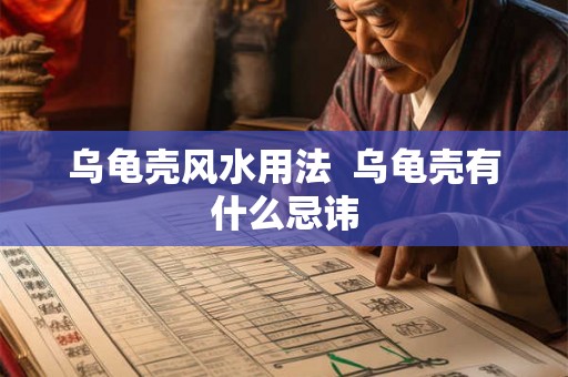 乌龟壳风水用法  乌龟壳有什么忌讳