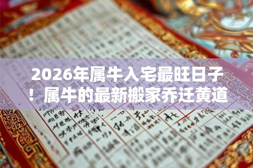 2026年属牛入宅最旺日子！属牛的最新搬家乔迁黄道吉日查询
