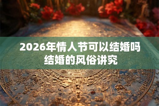 2026年情人节可以结婚吗 结婚的风俗讲究