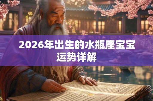 2026年出生的水瓶座宝宝运势详解 2026年出生的水瓶座宝宝运势详解