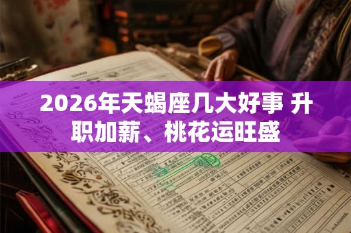 2026年天蝎座几大好事 升职加薪、桃花运旺盛