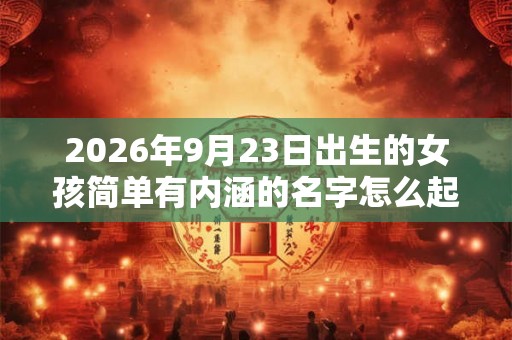 2026年9月23日出生的女孩简单有内涵的名字怎么起