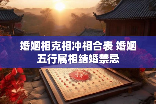 婚姻相克相冲相合表 婚姻五行属相结婚禁忌