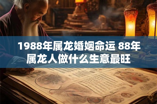 1988年属龙婚姻命运 88年属龙人做什么生意最旺 1988年属龙婚姻命运 88年属龙人做什么生意最旺