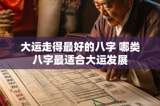 大运走得最好的八字 哪类八字最适合大运发展