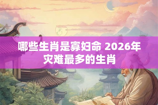 哪些生肖是寡妇命 2026年灾难最多的生肖