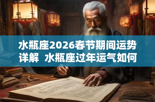 水瓶座2026春节期间运势详解  水瓶座过年运气如何