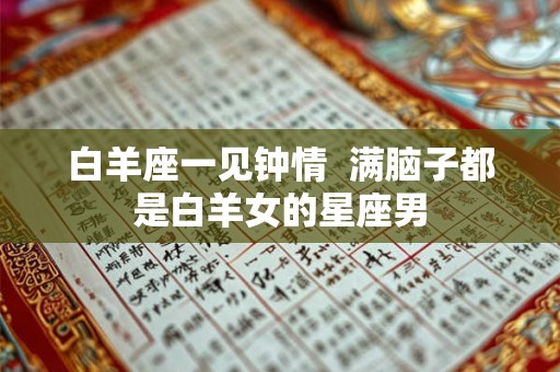 白羊座一见钟情  满脑子都是白羊女的星座男