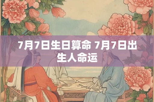 7月7日生日算命 7月7日出生人命运