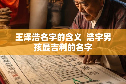 王泽浩名字的含义  浩字男孩最吉利的名字