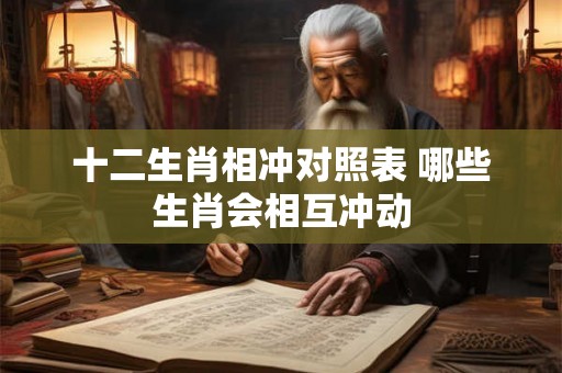 十二生肖相冲对照表 哪些生肖会相互冲动