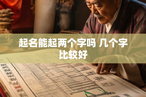 起名能起两个字吗 几个字比较好