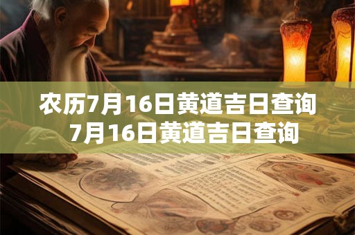 农历7月16日黄道吉日查询  7月16日黄道吉日查询