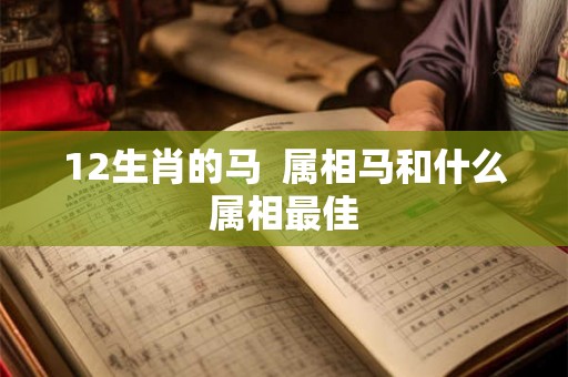 12生肖的马  属相马和什么属相最佳