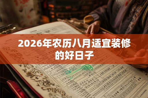 2026年农历八月适宜装修的好日子