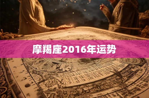 摩羯座2016年运势