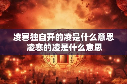 凌寒独自开的凌是什么意思 凌寒的凌是什么意思