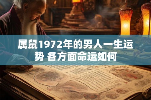 属鼠1972年的男人一生运势 各方面命运如何